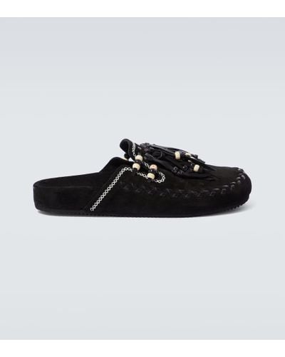 Alanui Slippers The Journey in suede - Nero