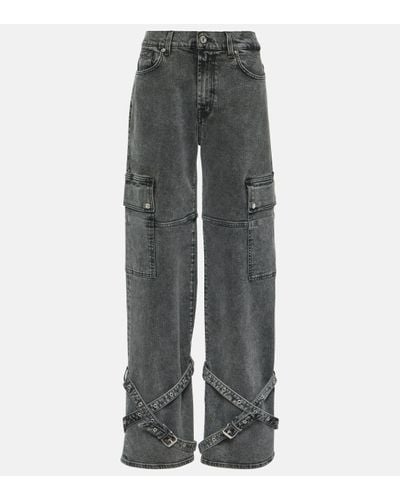 7 For All Mankind X Chiara Biasi Belted Cargo Low-rise Cargo Jeans - Grey