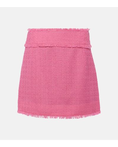Dolce & Gabbana Minigonna in tweed di misto lana - Rosa