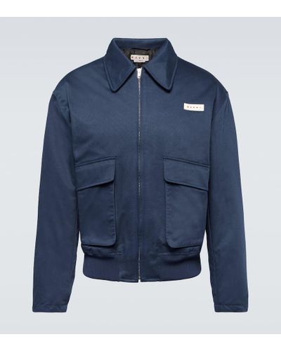 Marni Chaqueta bomber en gabardina de algodon - Azul