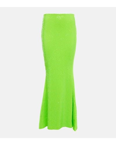 Norma Kamali Embellished High-rise Maxi Skirt - Green