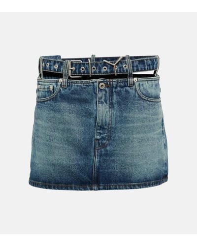 Y. Project Y Belt Denim Miniskirt - Blue
