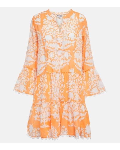 Juliet Dunn Printed Cotton Minidress - Orange