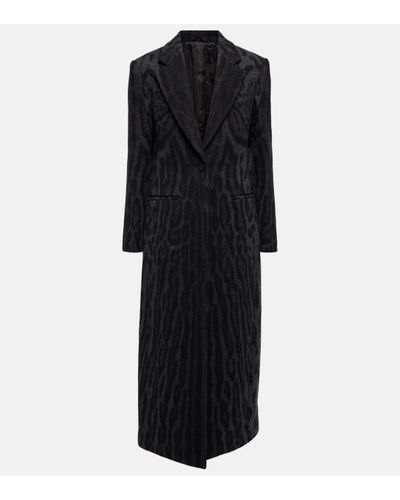 Givenchy Leopard-print Jacquard Wool Coat - Black