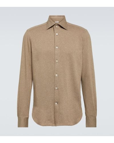 Kiton Cotton-blend Shirt - Natural