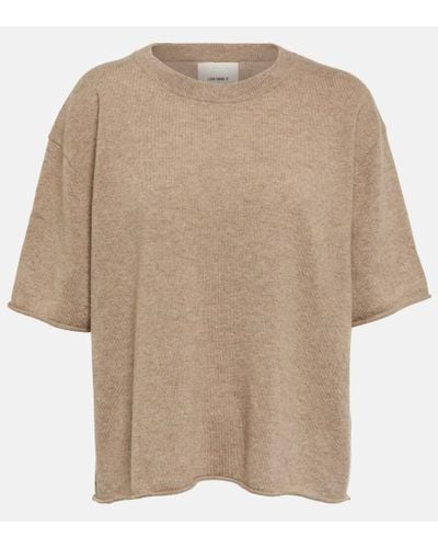Lisa Yang T-shirt Cila in cashmere - Neutro