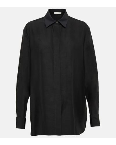 The Row Sisella Silk And Wool Shirt - Black