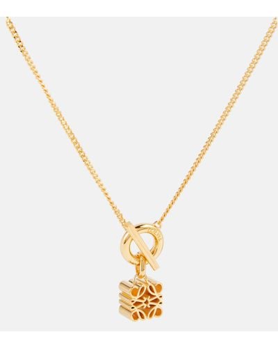Loewe Anagram 24kt Gold-plated Sterling Silver Necklace - Metallic