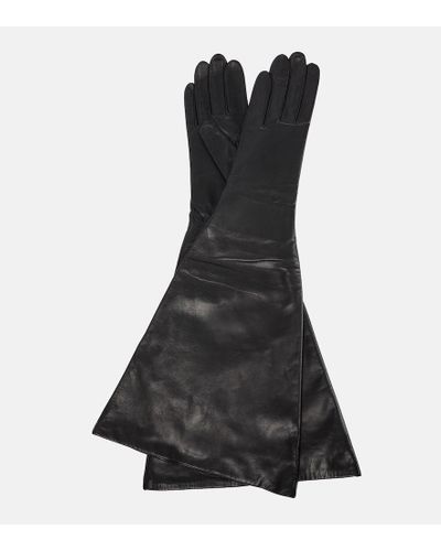 Alaïa Flared Leather Gloves - Black
