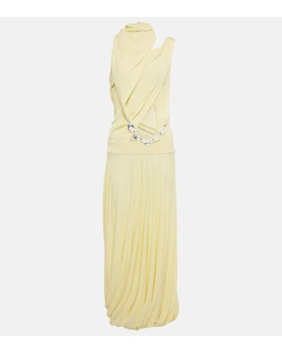 Christopher Esber Embellished Cutout Jersey Midi Dress - Yellow