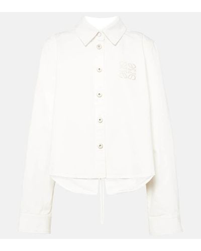 Loewe Paula's Ibiza - Camicia Anagram in cotone - Bianco