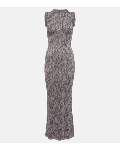 Acne Studios Sequined Jacquard Maxi Dress - Grey