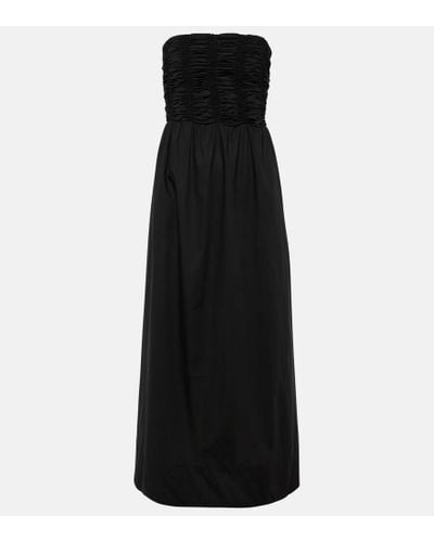 Faithfull The Brand Dominquez Strapless Cotton Midi Dress - Black