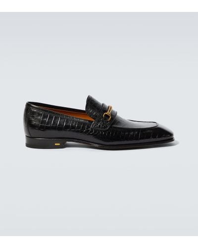 Tom Ford Mocassini Bailey in pelle stampata - Nero