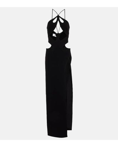 Monot Halterneck Crepe Cutout Maxi Dress - Black