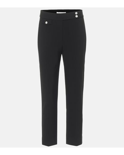 Veronica Beard Renzo High-rise Slim Cropped Trousers - Black