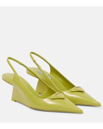 Prada Pumps slingback in pelle - Verde