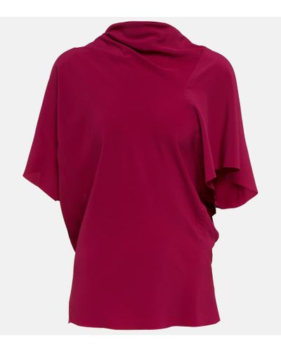 Rick Owens Asymmetrical Silk-blend Top - Red