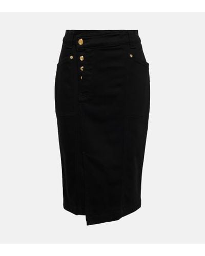 Tom Ford Asymmetrical Cotton Skirt - Black