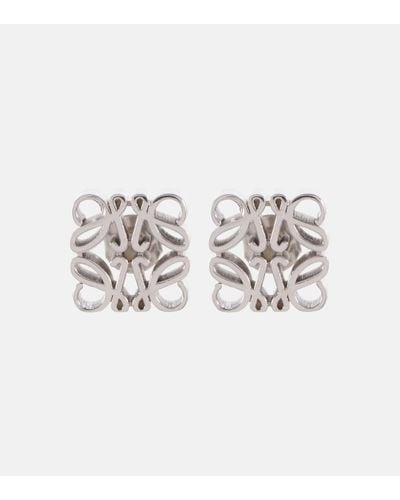 Loewe Anagram Sterling Silver Earrings - White