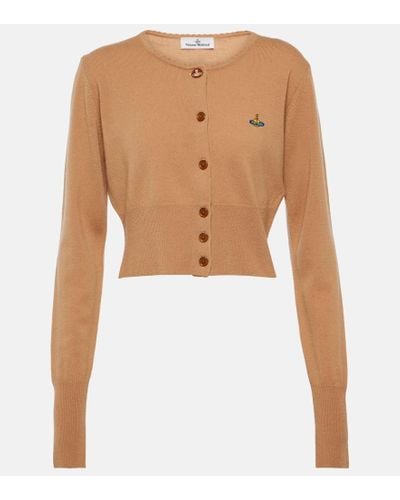 Vivienne Westwood Cardigan cropped Bea in lana e cashmere - Bianco