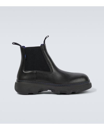 Burberry Leather Ankle Boots - Black