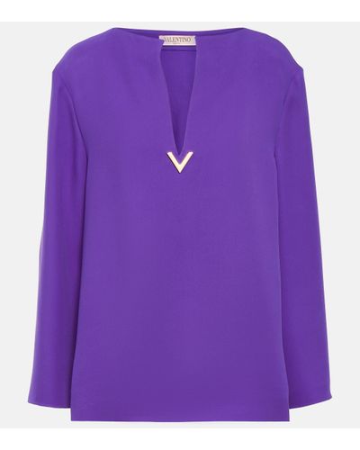 Valentino Blouse en Cady Couture - Violet