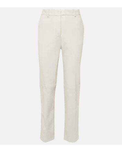 JOSEPH Coleman Cropped Leather Pants - White