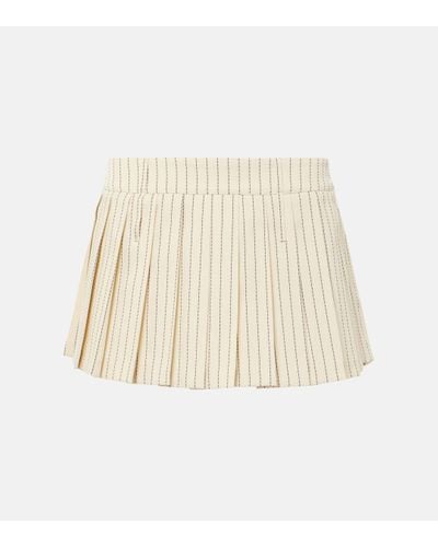 Frankie Shop Blake Pleated Pinstripe Twill Miniskirt - Natural