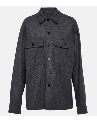 Jil Sander Virgin Wool Flannel Shirt - Grey