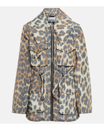 Ganni Leopard-print Jacket - Multicolor