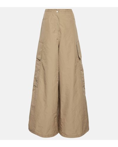 Palm Angels Oversized Cargo Trousers - Natural