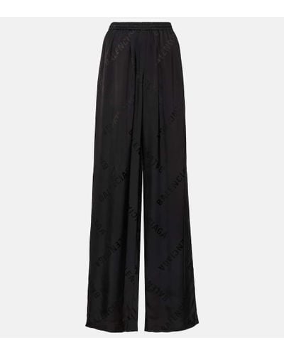 Balenciaga Pantalones deportivos en jacquard - Negro