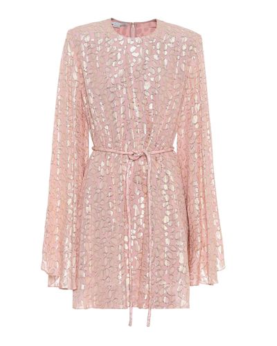 Stella McCartney Silk-blend Fil Coupé Minidress - Pink