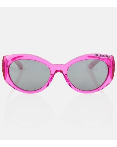 Balenciaga Everyday Logo Round Sunglasses - Pink