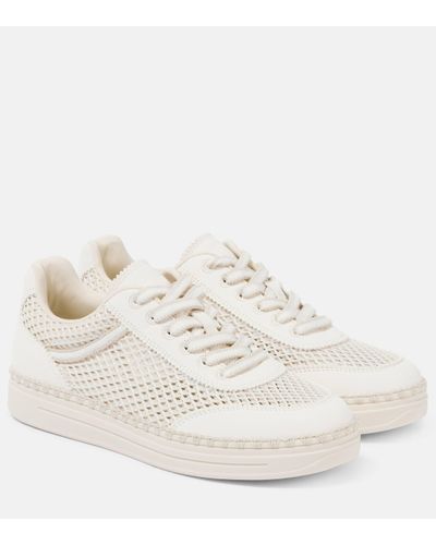 Jimmy Choo Rimini Nubuck-trimmed Trainers - White