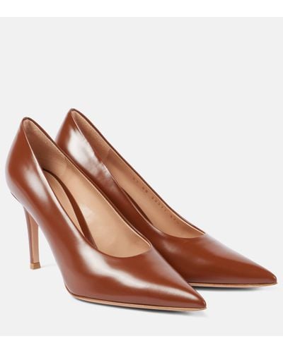 Gianvito Rossi Gianvito 85 Leather Court Shoes - Brown