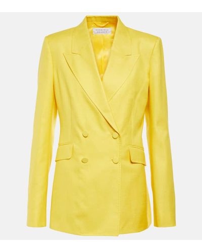 Gabriela Hearst Wool, Silk And Linen Blazer - Yellow