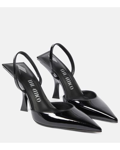 The Attico Ester Faux Leather Slingback Court Shoes - Black