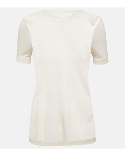 Loewe Cutout Silk-blend T-shirt - White