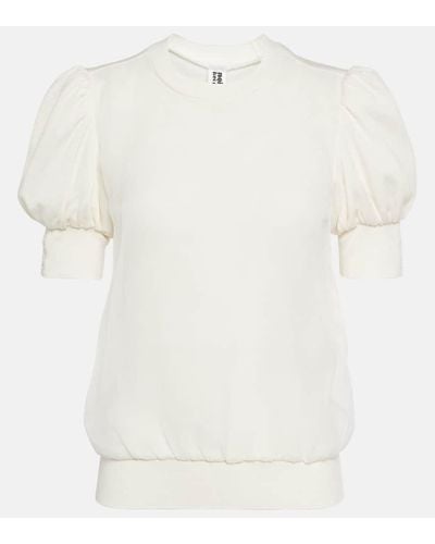 Noir Kei Ninomiya Jersey de lana con volantes - Blanco