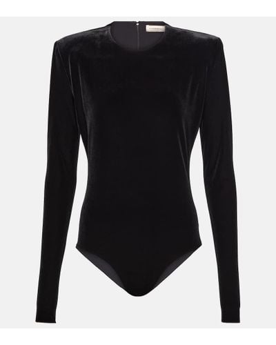 Alexandre Vauthier Body de terciopelo - Negro