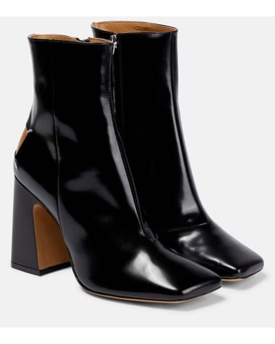 Maison Margiela Patent Leather Ankle Boots - Black