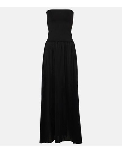 Eres Ankara Bustier Cotton Maxi Dress - Black