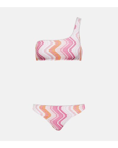 Missoni Bikini asymetrique imprime - Rose