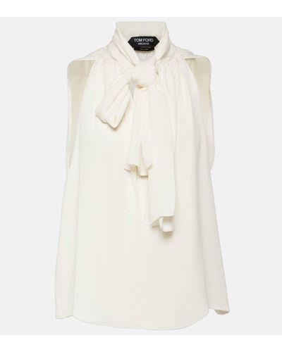 Tom Ford Silk Crepe Top - White