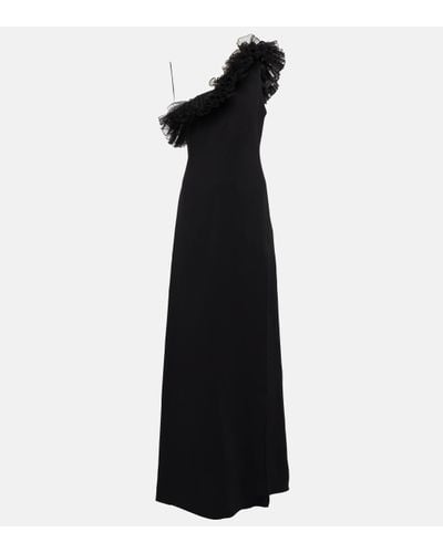 Giambattista Valli Ruffled One-shoulder Gown - Black