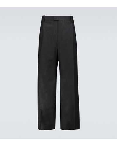 Bottega Veneta Wool Flannel Pants in Grey (Black) for Men - Lyst