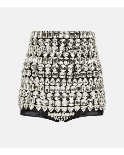 Dolce & Gabbana X Kim Embellished Micro Shorts - Black