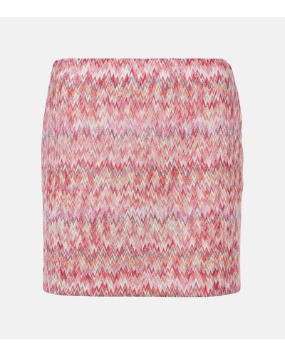 Missoni Minifalda en zigzag de tiro alto - Rosa